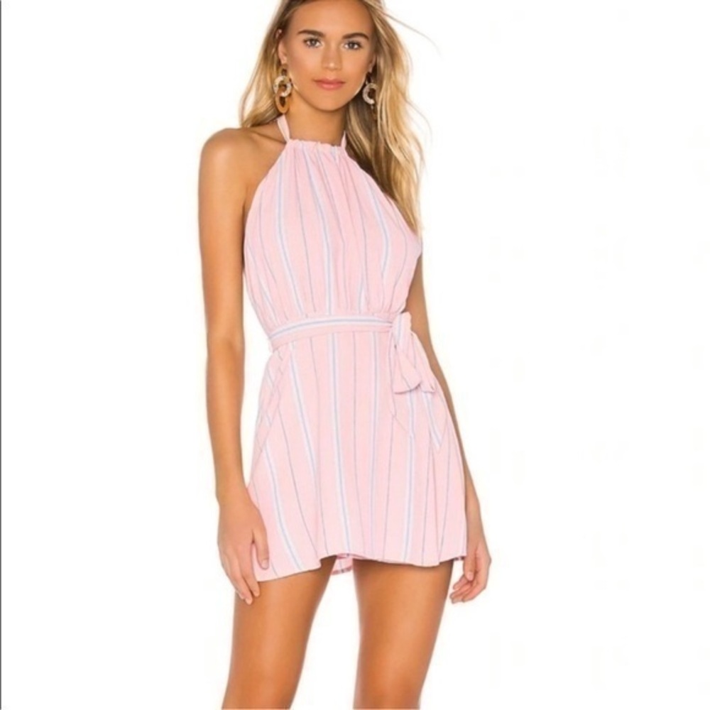 NWT Superdown Lillian halter striped mini dress
